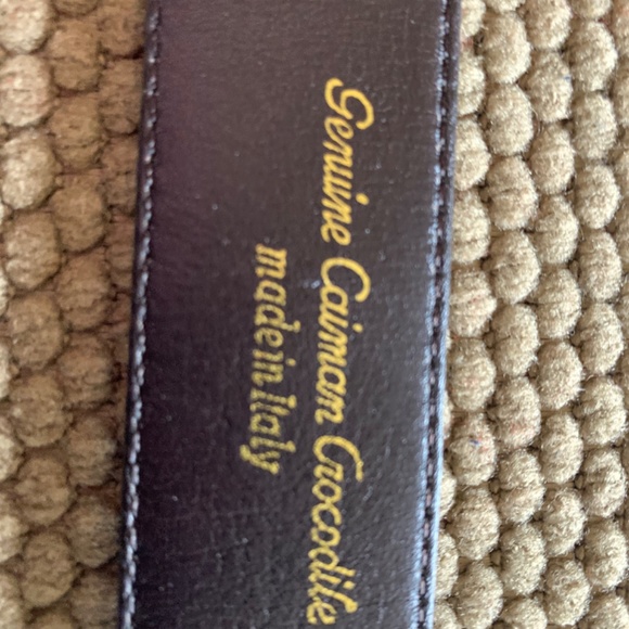 Vintage Henri Bendel Brown Genuine Caiman Crocodile Belt-34 inches- minimal wear main image 11